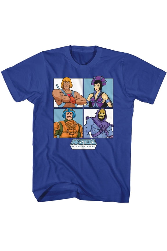 Masters of the Universe Four Character Squares Royal T-Shirt