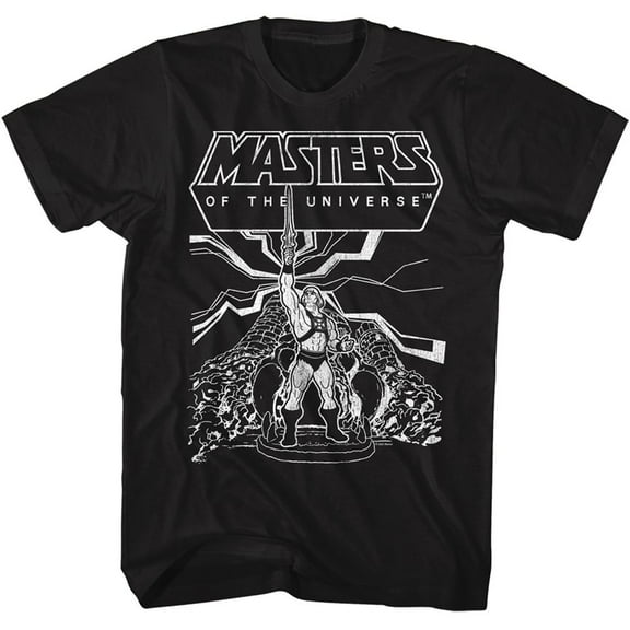 Masters of the Universe He-Man Castle Black Adult T-Shirt