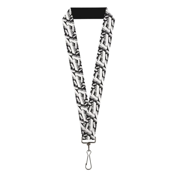 Masters of the Universe Lanyard, MASTERS OF THE UNIVERSE Brick Logo Stacked White Black, Elastic