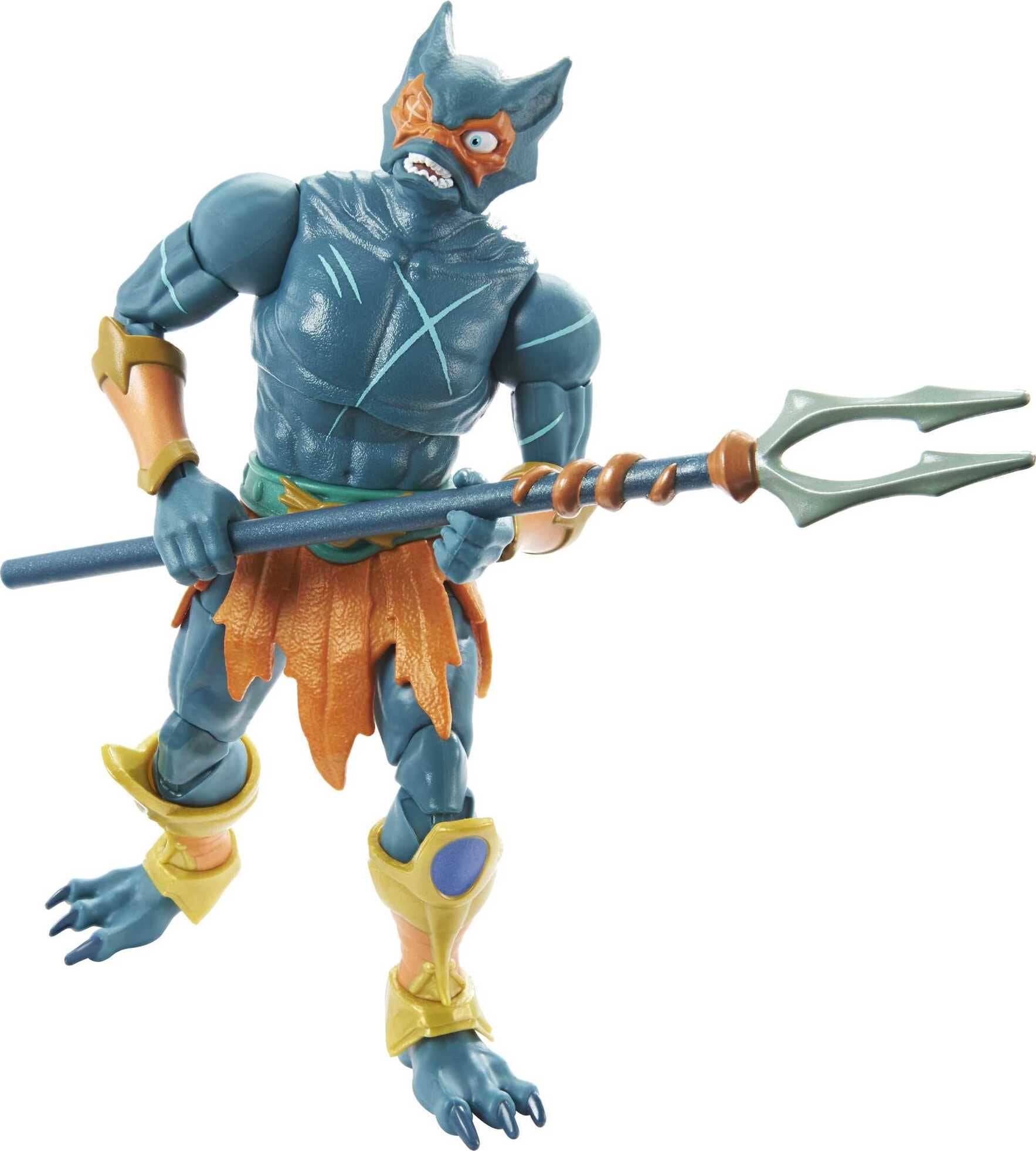 Mer-Man 7-inch Blue and Orange Action Figure with Accessories