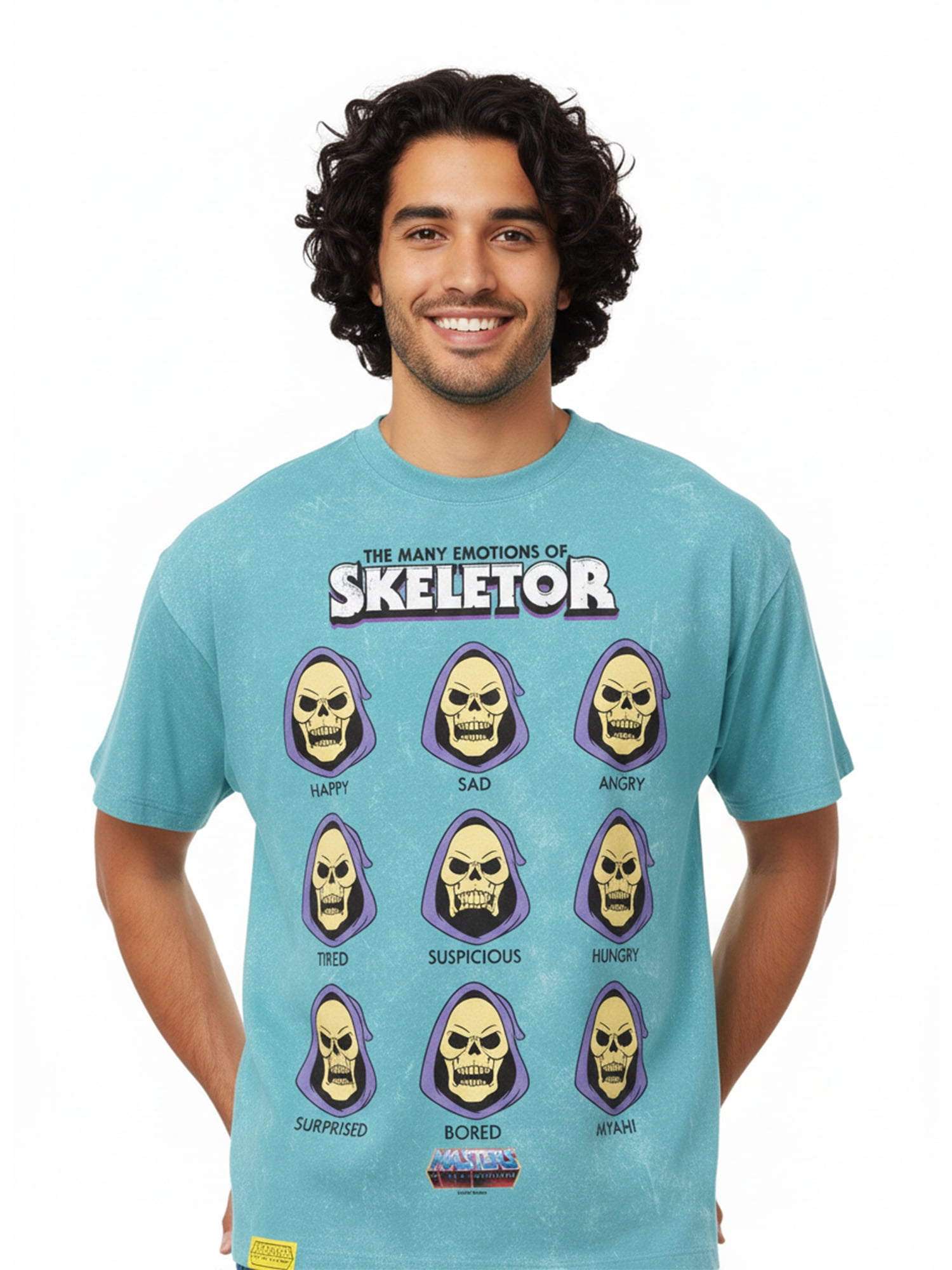 Masters of the Universe, Men's & Big Men's Mineral Wash Graphic Tee, Skeletor Emotions, Sizes S-3XL