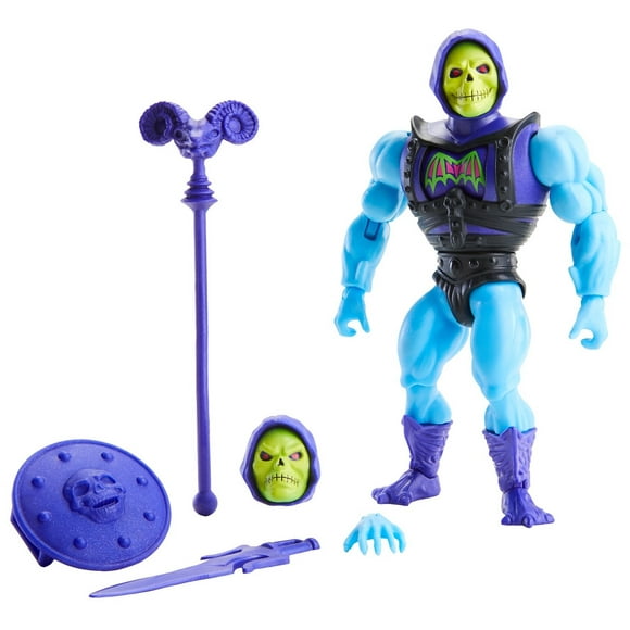 Masters of the Universe Origins Battle Armor Skeletor with Accessories, Armor Spins to Show Damage