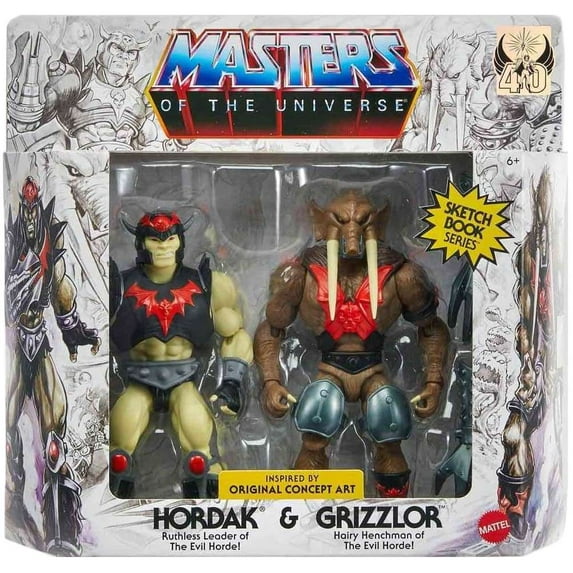 Masters of the Universe Origins Sketchbook Hordak Grizzlor Figure Toy New W Tag