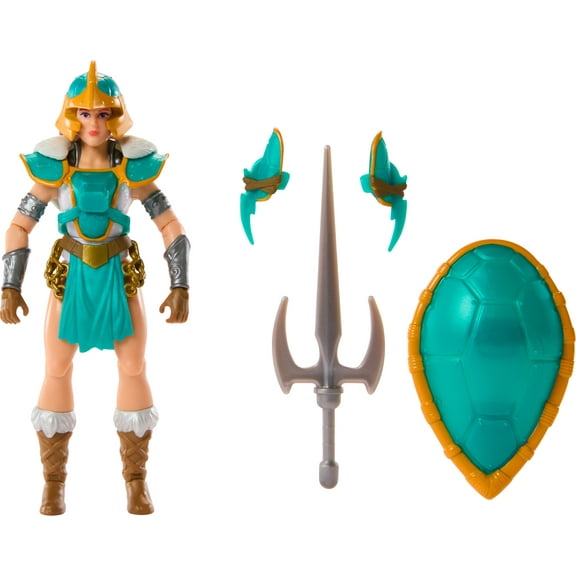 Masters of the Universe Origins Turtles of Grayskull Teela Action Figure Toy in Turtle Inspired Armor