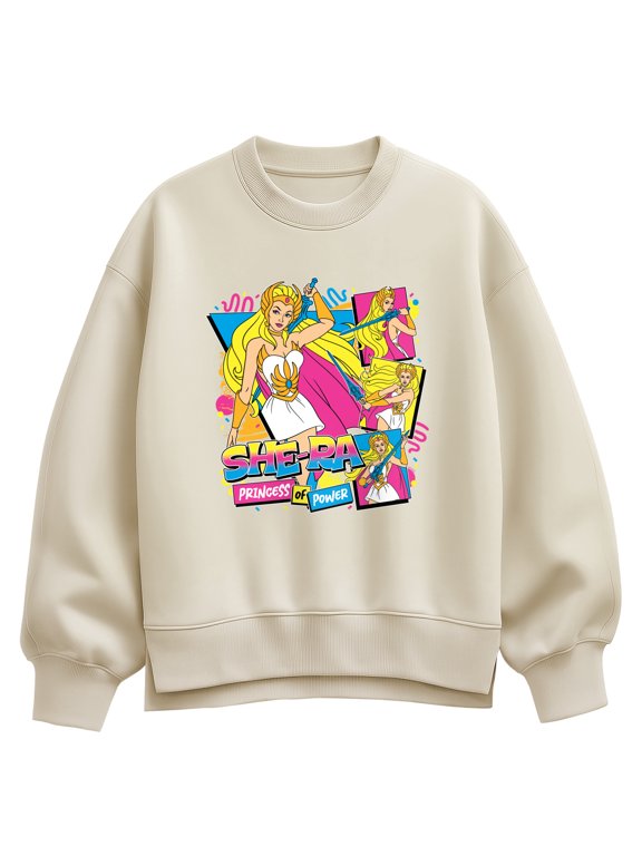 - She-Ra 80s Bootleg Women's Oversized Fleece Crew Sweatshirt