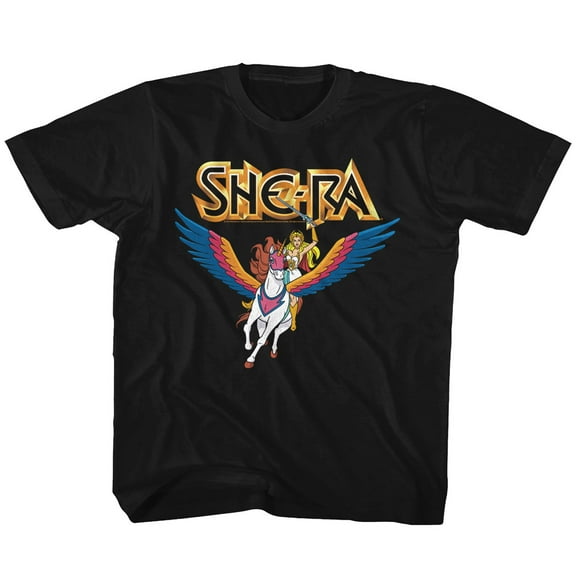 Masters of the Universe She Ra And Swiftwind Black Youth T-Shirt
