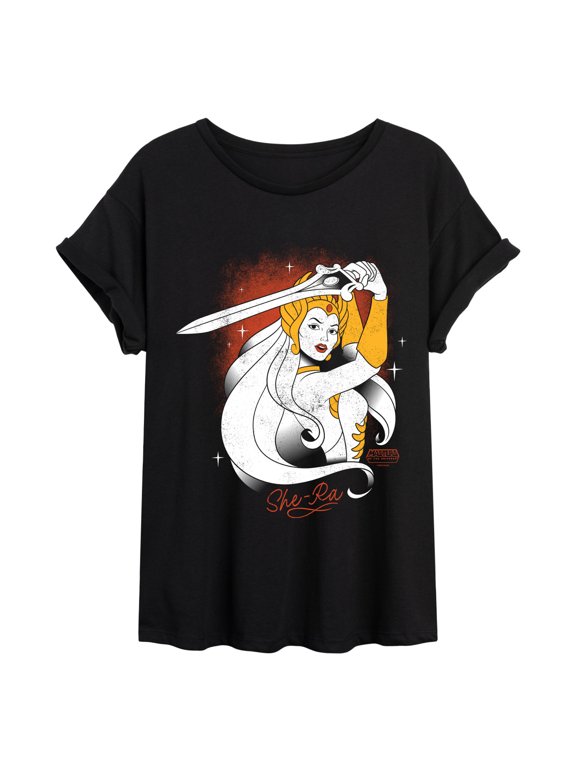 - She-Ra Portrait - Juniors Oversized Graphic T-Shirt