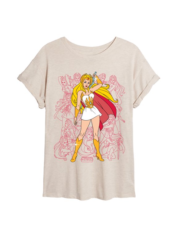 - Shera Collage - Juniors Oversized Graphic T-Shirt