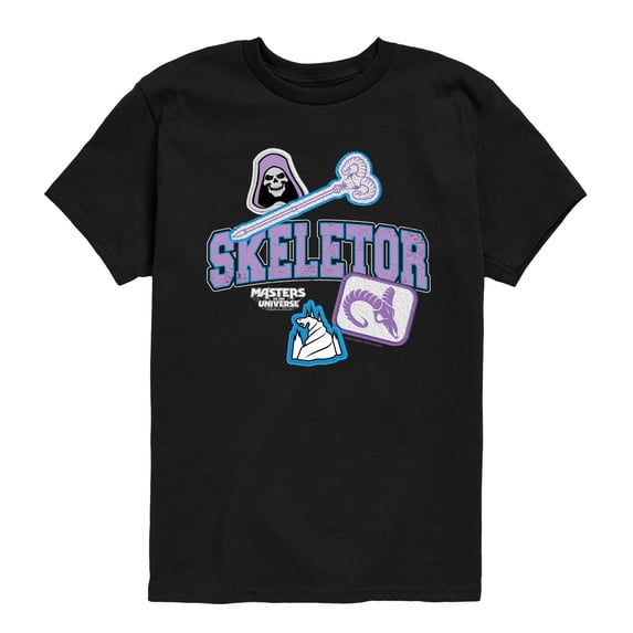 Masters of the Universe - Skeletor Faux Patches - Youth Boys Short Sleeve Graphic T-Shirt