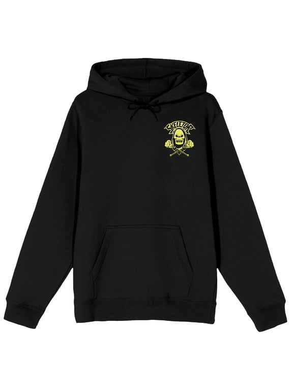 Masters of the Universe Skeletor Men's Graphic Pullover Hoodie Front Chest Logo, Full Back Screen Print-Small