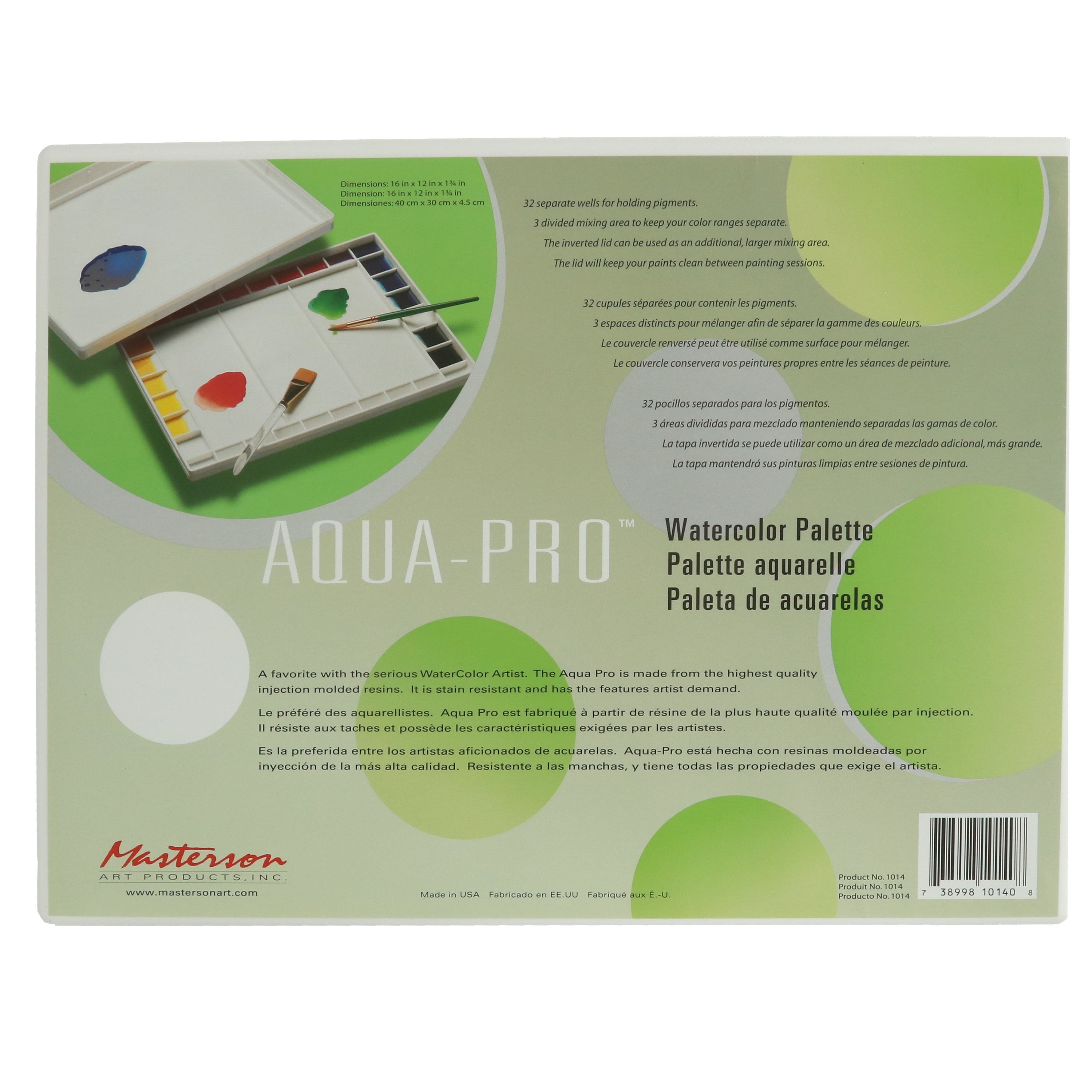 Empty Watercolor Palette with Lid Wooden Acrylic Paint Box with Mixing Area