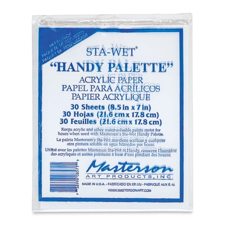 Masterson Sta-Wet Handy Palette pack of 30 handy palette acrylic paper 8 1/2 in. x 7 in.