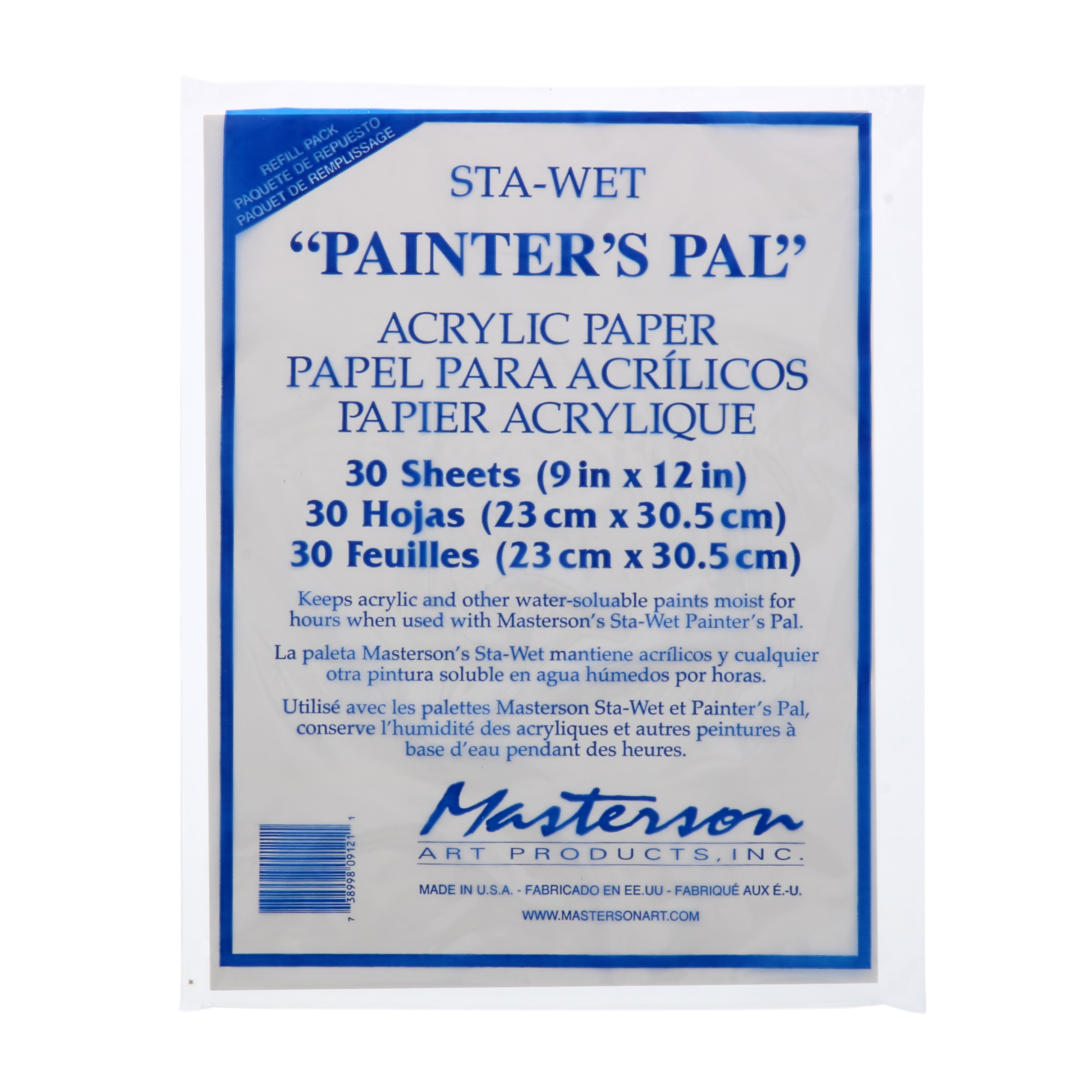 Sta-Wet Painter's Pal Palette Acrylic Paper Refill, 30 Sheets (Masters –  Alabama Art Supply