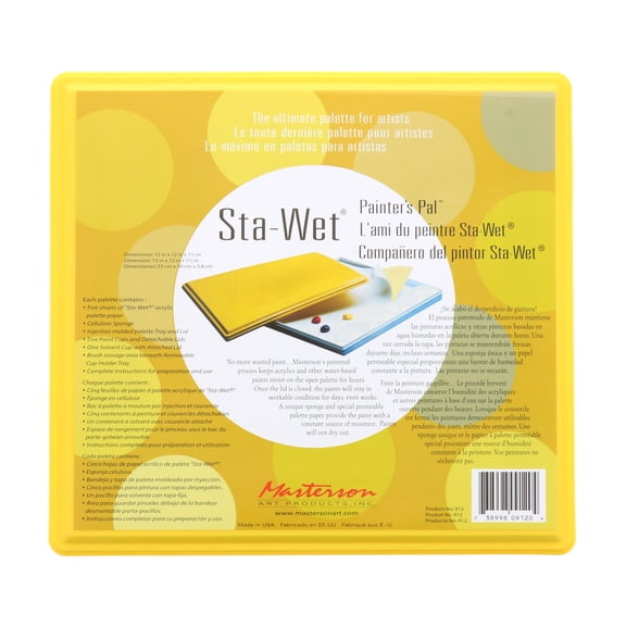 Masterson Sta-Wet Painters Pal Palette 9x12, Airtight Stay Wet Palette Keeps Paint Fresh for days