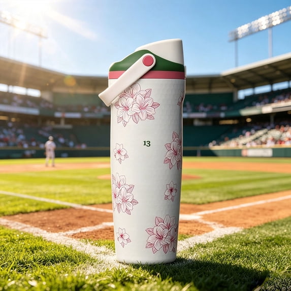 Masterss Golf 30oz Azalea Insulated Water Bottle with Straw Lid Stainless Sports Bottle Travel Flask Merchandise Gift for Women