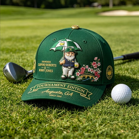 Masterss Golf Tournament Map Baseball Cap, Adjustable Snapback Cotton Hat Merchandise Gift C