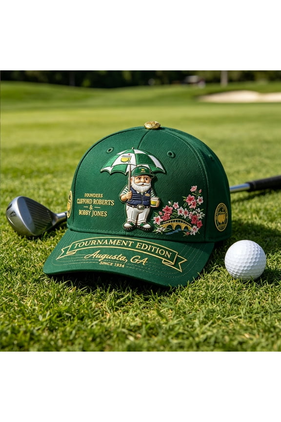 Masterss Golf Tournament Map Baseball Cap, Adjustable Snapback Cotton Hat Merchandise Gift C
