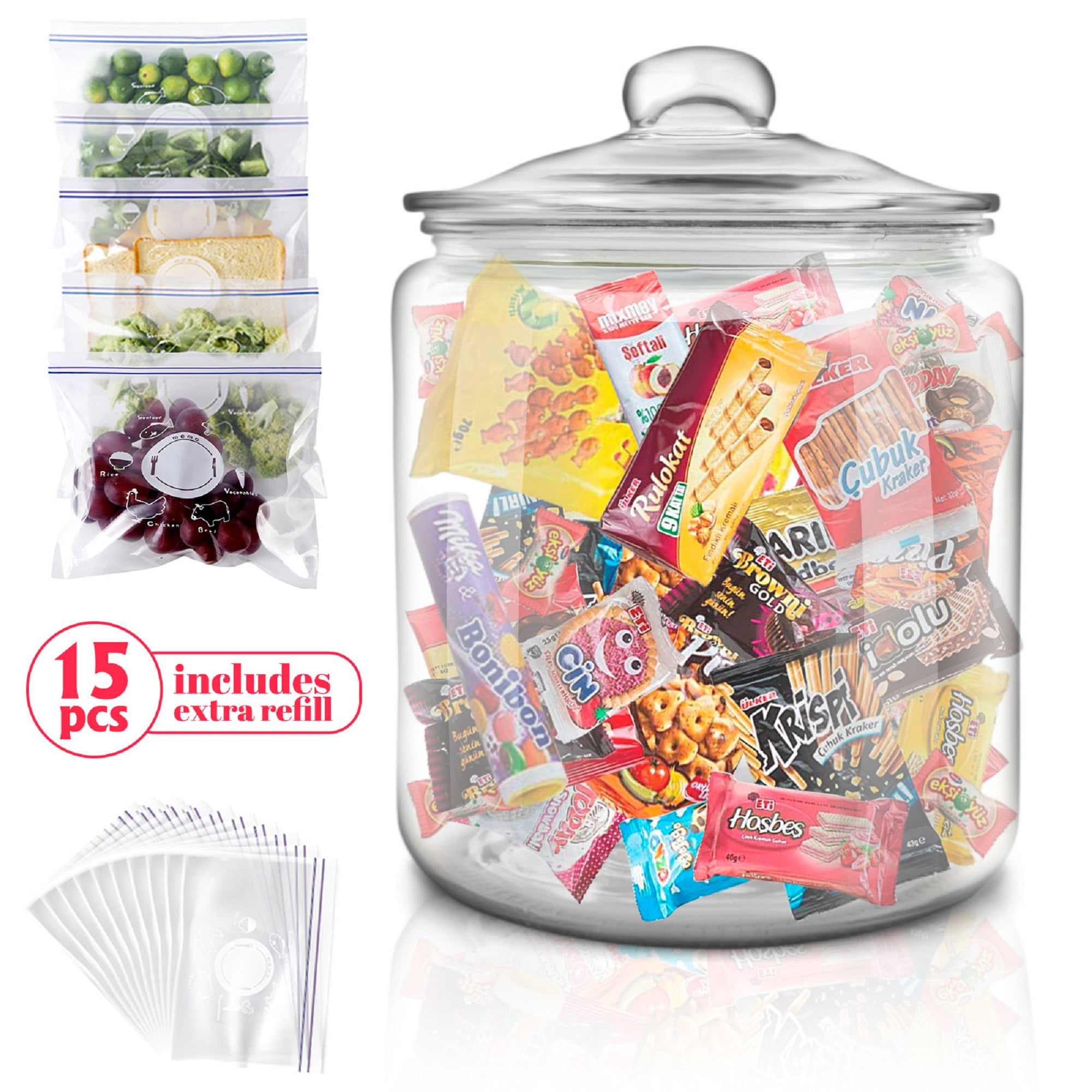 Mastertop Airtight Large 1 Gallon Clear Glass Food Storage Container