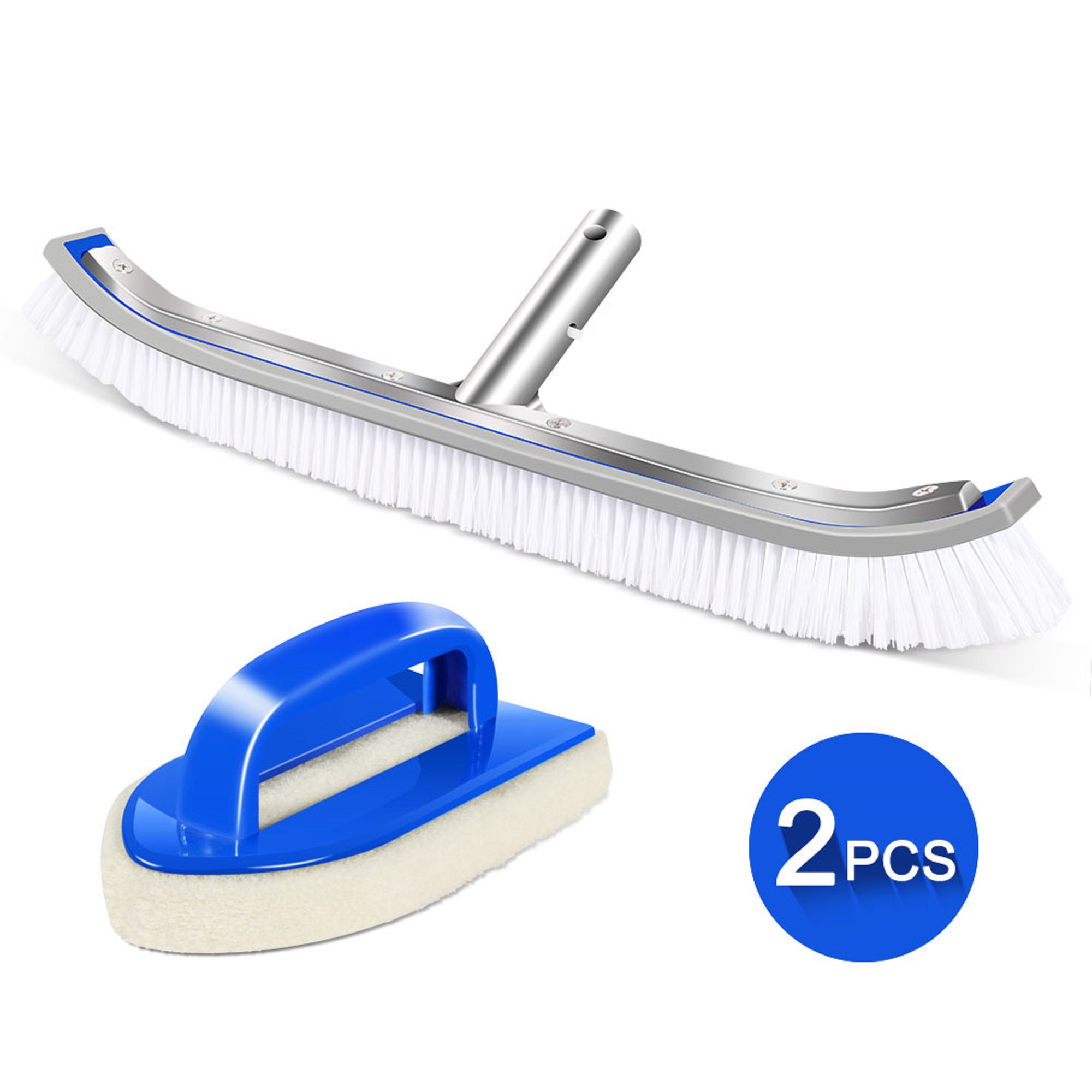 Mastertop 18" Pool Brush Head, Swimming Pool Cleaning Brush, Aluminum