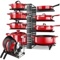 thumbnail image 1 of Mastertop Adjustable Pot Rack Organizer for Cabinet,8 Tiers Pots and Pans Organizer for Kitchen Organization & Storage, 1 of 7