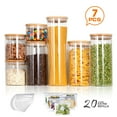 Mastertop Glass Food Storage Jar With Bamboo Lids, Glass Canister Set