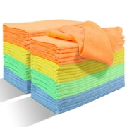 Mastertop Microfiber Cleaning Cloth Towels,Reusable Dust Rags Dish Cloths for Housekeeping,48 Pcs Set