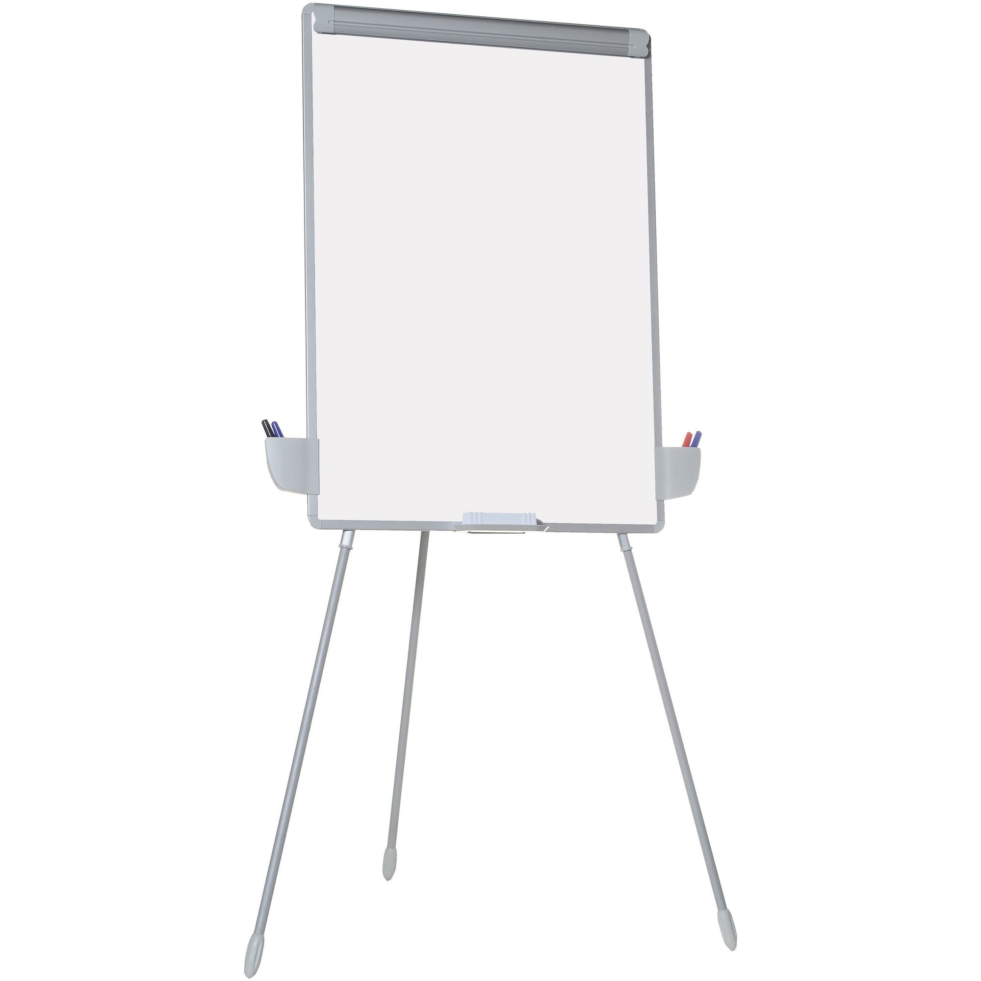 Mastervision Dry-erase Portable Tripd Easel - 29" (2.4 Ft) Width X 41" (3.4 Ft) Height - White Melamine Surface - Gray Aluminum Frame - Silver Stand - Rectangle - Portable, Desktop, Floor Standing -