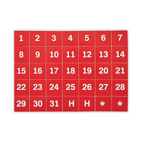 Mastervision Fm1209 1 In. X 1 In. Calendar Date Magnetic Board Rd/Wt (35/Pk) New