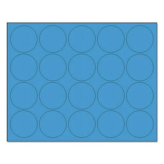 Heavy-Duty Board Magnets, Circles, 0.75" Diameter, Blue, 20/Pack