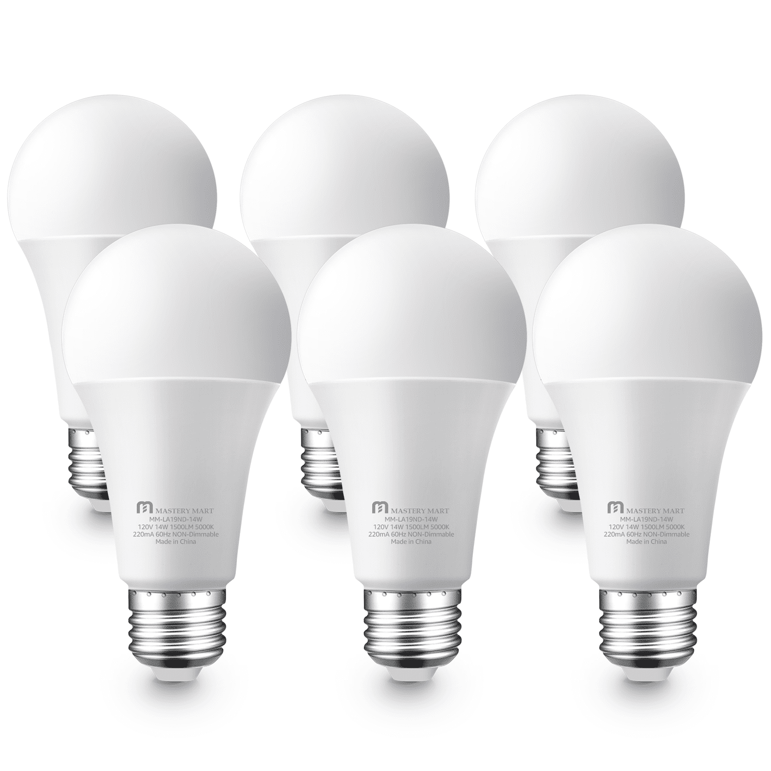 Mastery mart 100w equivalent non dimmable led light bulbs a19 general
