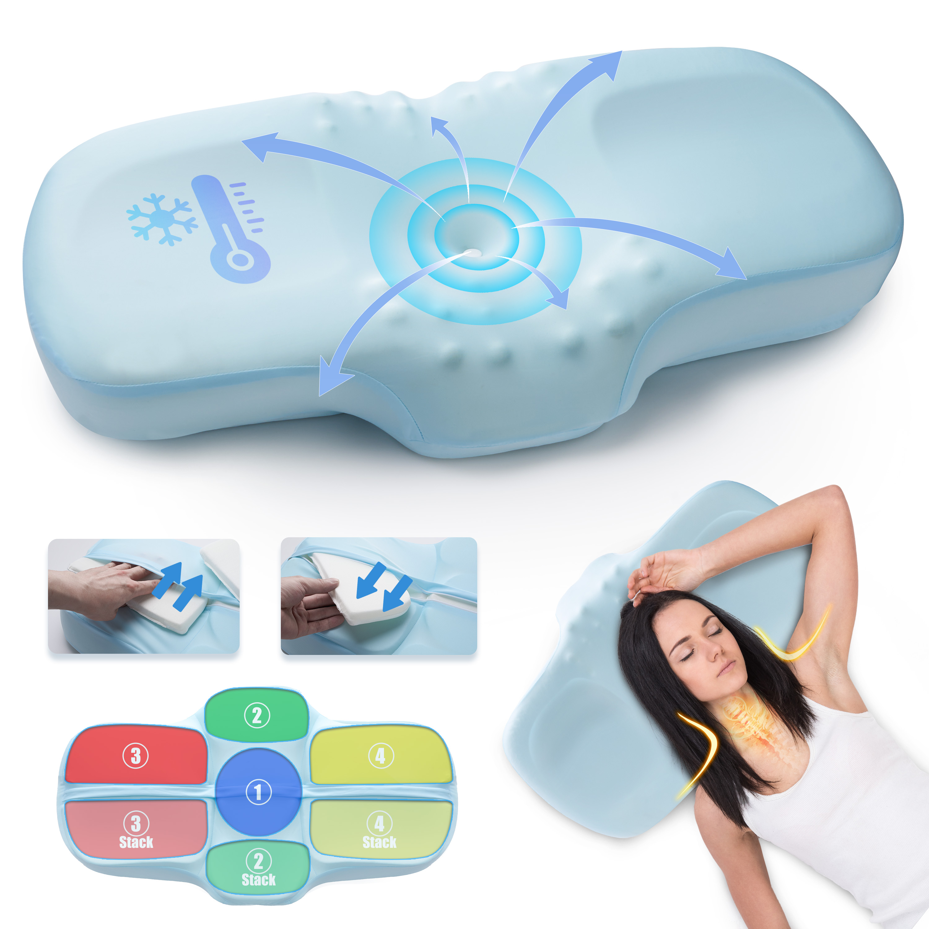 Mastery Mart Cervical Neck Pillow for Pain Relief, Neck Support Pillow