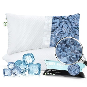 Mastery Mart Cooling Pillow Queen Size Set of 2, Adjustable Shredded Memory Foam Pillow for Side, Back, Stomach, and Hot Sleepers, 30" × 20"