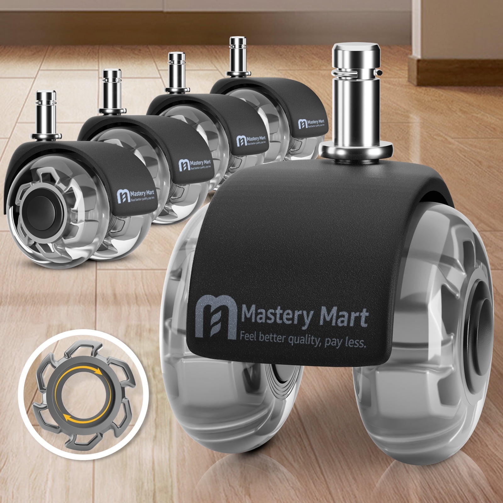 Mastery Mart Office Chair Wheels Replacement Rollerblade Wheels, Heavy