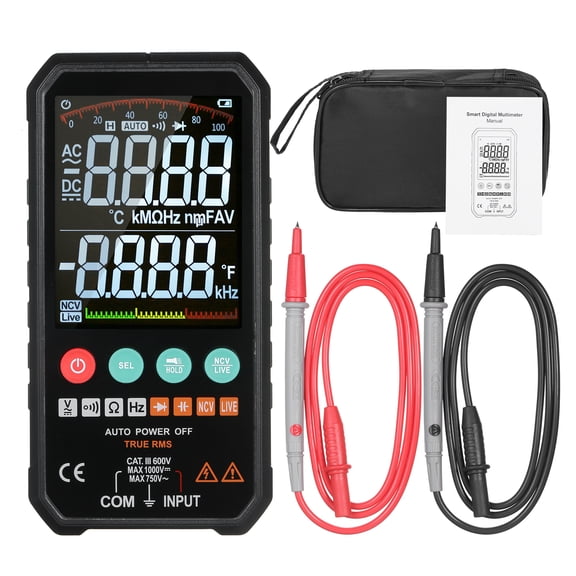 Mastfuyi Super Slim Palm Size 3.3-inch LCD Digital Multimeter 6000 Counts True RMS Universal Meter High Accuracy Smart Measure AC/DC Voltage Resistance Capacitance Frequency Continuity Diode NCV Test