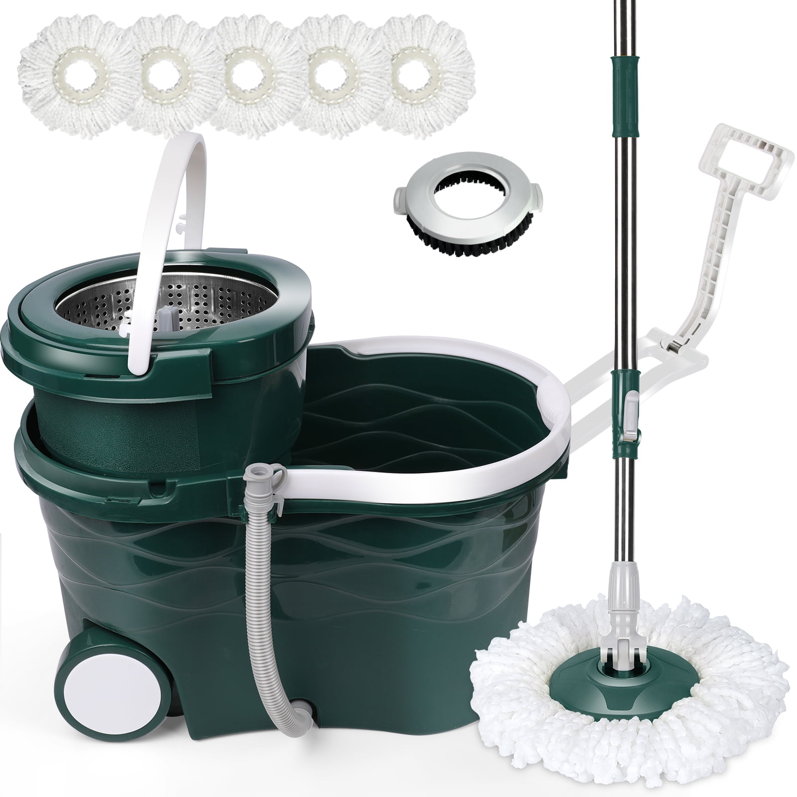 Masthome Spin Mop and Bucket with Wringer Set for Floors Cleaning 5