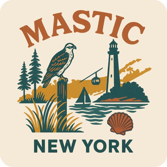 Mastic New York Keepsakes Souvenir Vinyl Sticker – Destination Travel Keepsake Collectible (3-Inches Wide)