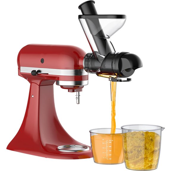 Masticating Juicer Attachment for KitchenAid Stand Mixer, Cold Press Machine, Slow with Dual Feed Chute, For Mixer Attachments by