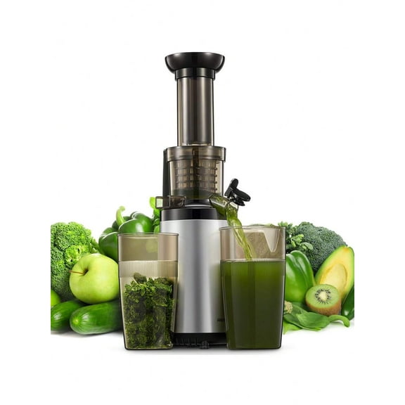 Masticating Juicer Machines, Reemix Cold Press Juicer Machine Compact Size, Juice Extractor, Nutrient And Vitamin Dense, Easy To Clean