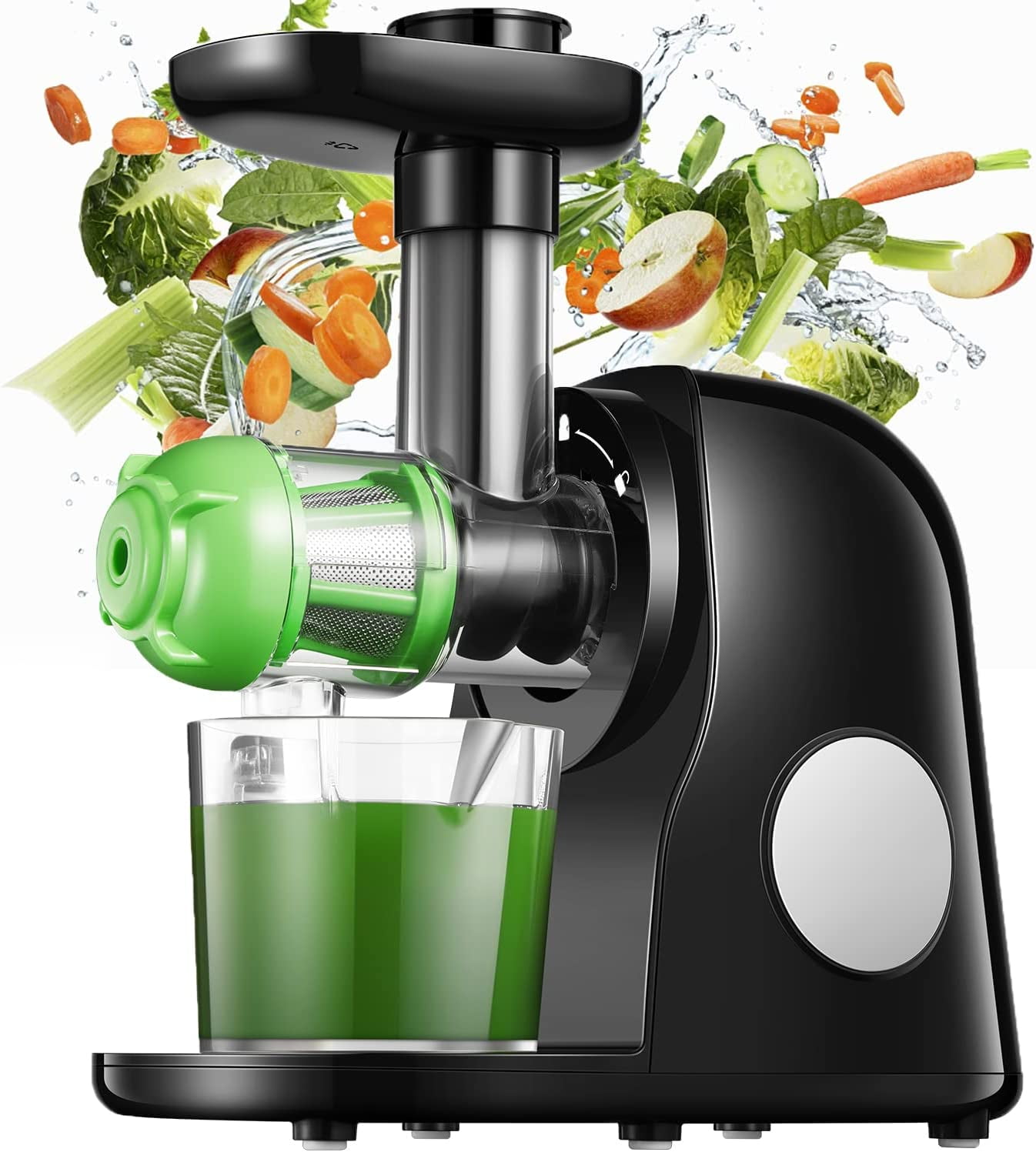Narcissus Juicer Machines, Masticating Slow Juicer with 3-inch Large  Feeding Port, Cold Press 150W Power Motor for Effective Juice Extraction,  Less