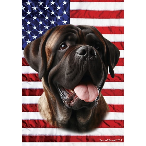 Mastiff Brindle - Best of Breed All-American Patriotic III Garden Flags