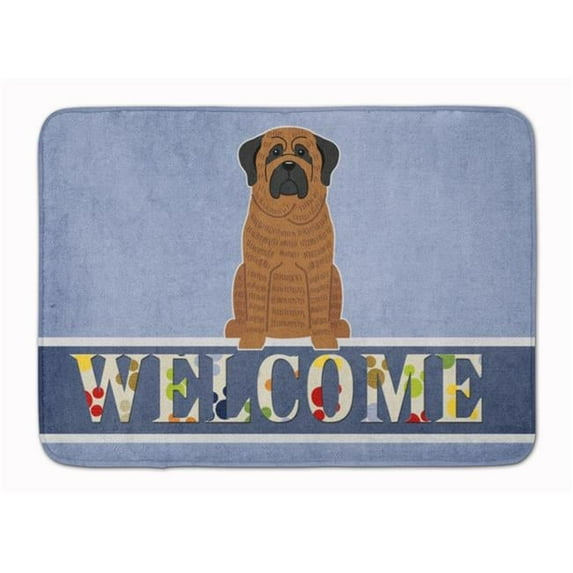 Mastiff Brindle Welcome Machine Washable Memory Foam Mat