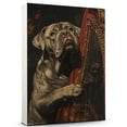thumbnail image 1 of Mastiff Christmas Cute Dog Harp Stretched Canvas Size 8x12 – Retro Mastiff Christmas Dog Batter in Action With Harp for Themed Living Room, 1 of 5