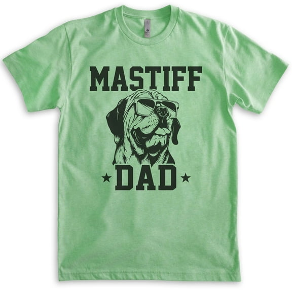 Mastiff Dad, Unisex Men's Shirt, English Mastiff, Mastiff Owner, Funny Dog Dad Gift, Heather Apple Green, X-Large