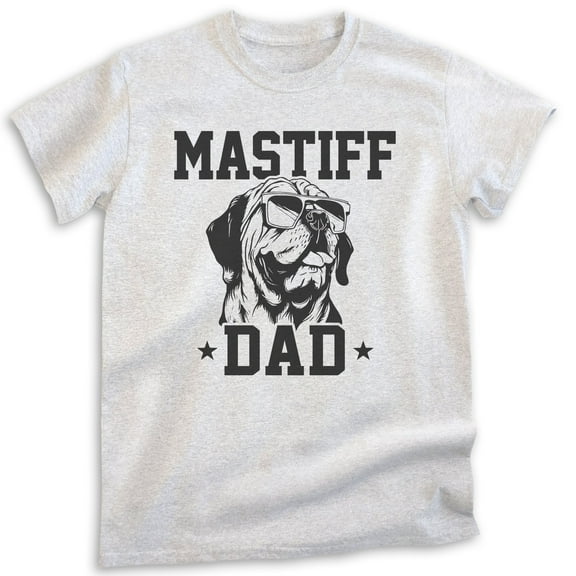 Mastiff Dad, Unisex Men's Shirt, English Mastiff, Mastiff Owner, Funny Dog Dad Gift, Heather Ash, X-Small