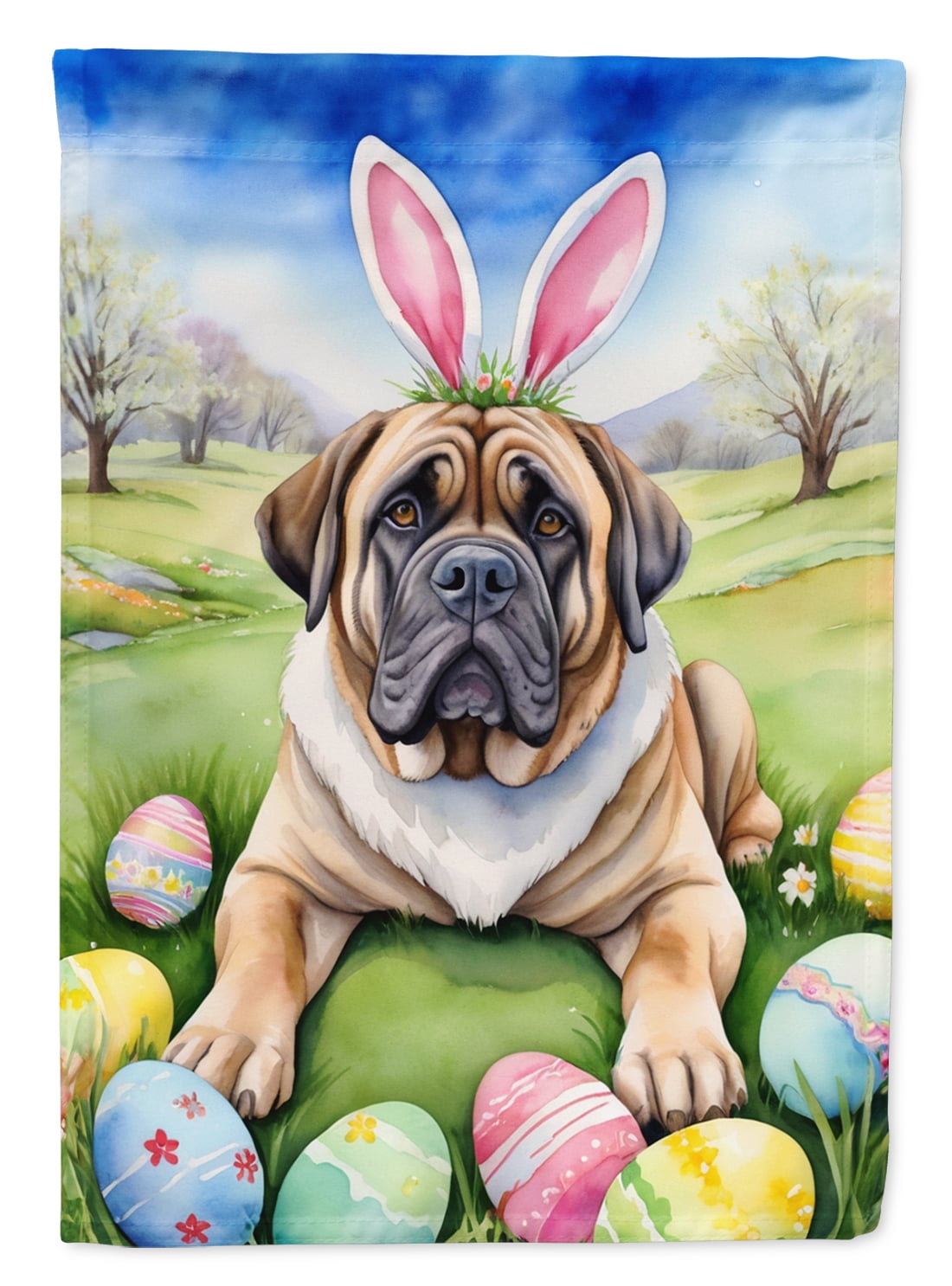 Mastiff Easter Egg Hunt Garden Flag 11.25 in x 15.5 in
