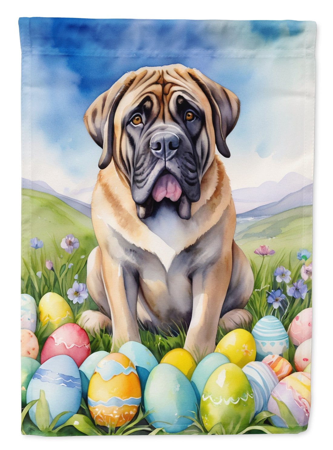 Mastiff Easter Egg Hunt Garden Flag 11.25 in x 15.5 in