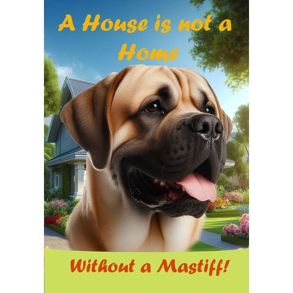 Mastiff Fawn - Best of Breed A House is Not a Home Outdoor Garden Flag 12" x 17" Mailbox Flag Dog Flag