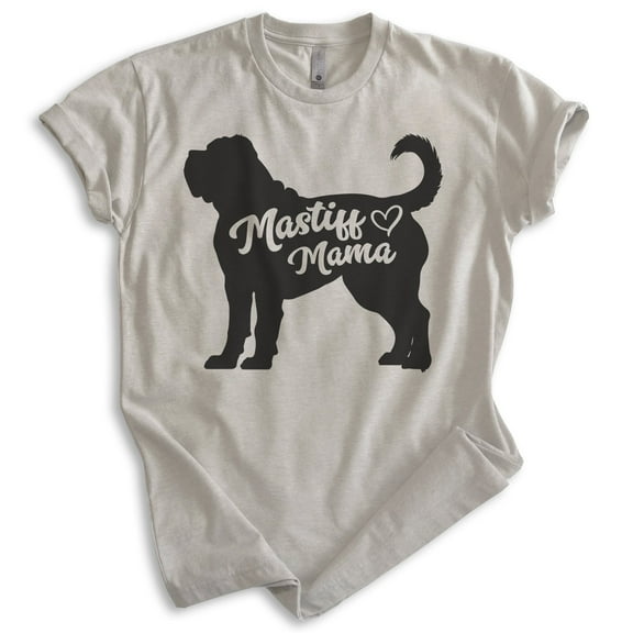 Mastiff Mama, Unisex Women's Shirt, English Mastiff, Mastiff Owner, Funny Dog Mama Gift, Light Silk Gray, Large