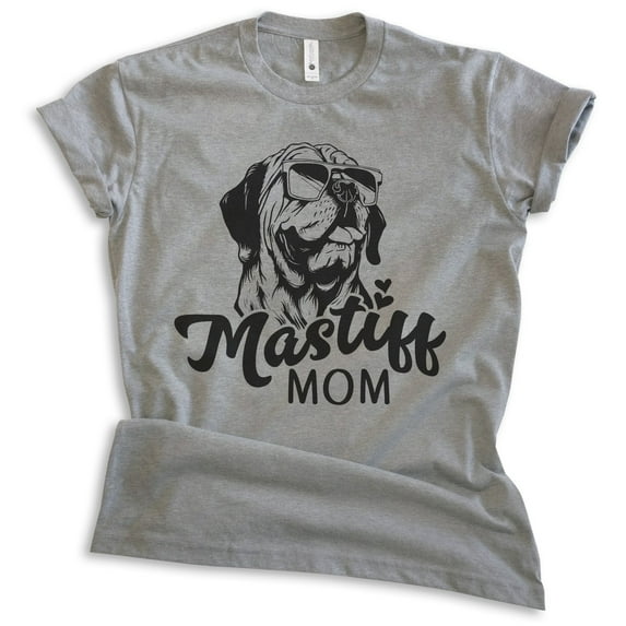 Mastiff Mom, Unisex Women's Shirt, English Mastiff, Mastiff Owner, Funny Dog Mom Gift, Dark Heather Gray, Small