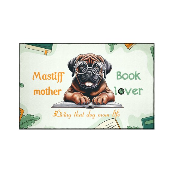 Mastiff Mother Book Lover Living That Dog Mom Life Happy Mother's Day Indoor Rug Mastiffs Dog Lover Gifts Idea Carpet Living Bed Room Sofa Home Decor - 03004
